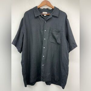 Breakwater size Large Men’s Black Linen Short Sleeve Button Up Shirt